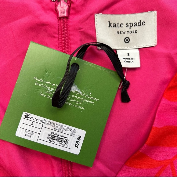 Kate Spade Pink Floral Peplum Sleeveless Midi Dress, 8 - Picture 4 of 9